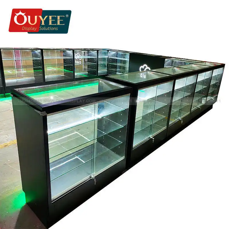 Vitrine de vidro para exposição de tabaco da Factory Tobacco, modelo SE1. 1