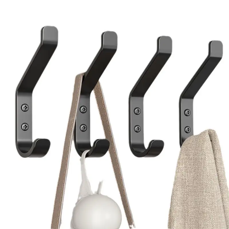 Akupanel dupla akasztós fekete fém ruhaakasztó akusztikus fa falpanelekhez 1