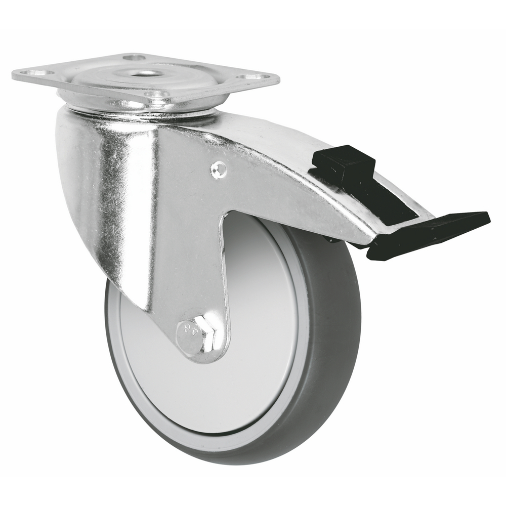 European Style 4inch 5inch Wheel Castor Tpr Brake Medium Duty Casters For Large-scale Catering Shop 1