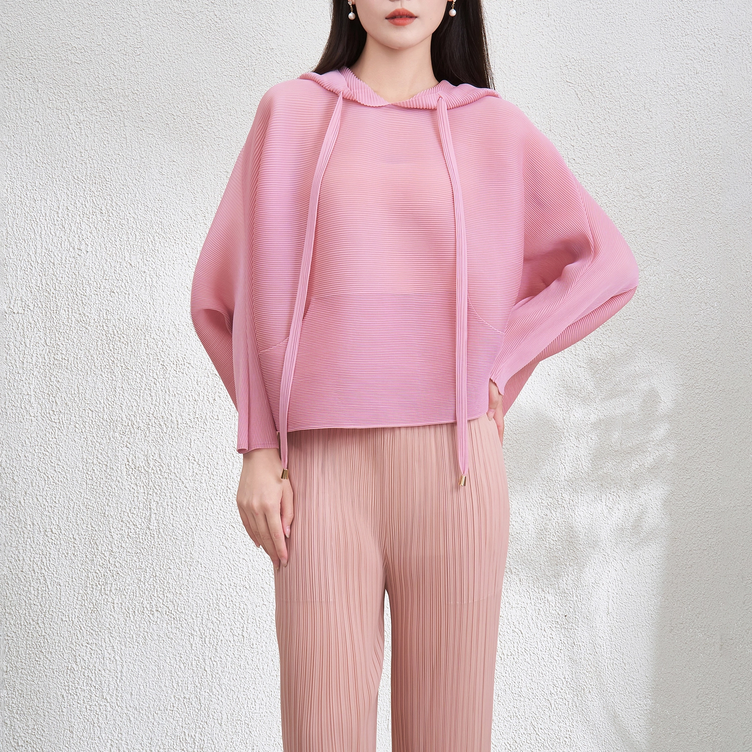 Miyake Style Pleated Hoodie Shirt 2025 | Wholesale 1