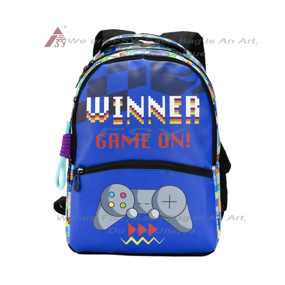 China Factory Supplying Casual Backpack Self-design Game Element Customized Design Custom Printed Backpack Backpacks School Bag 1