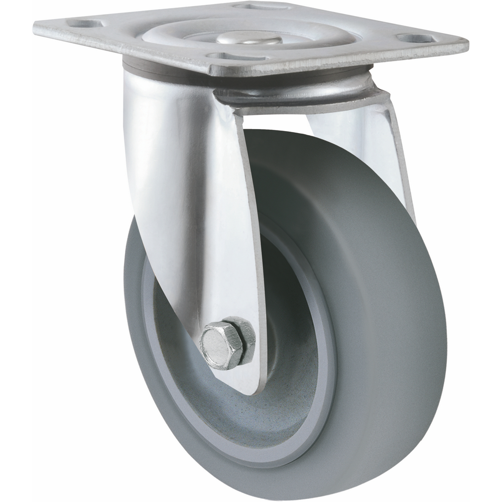 Factory Direct 4 5 Elastic Tpr Double Ball Bearing 150-250kg Load Capacity Swivel Medium Heavy Duty Casters 1