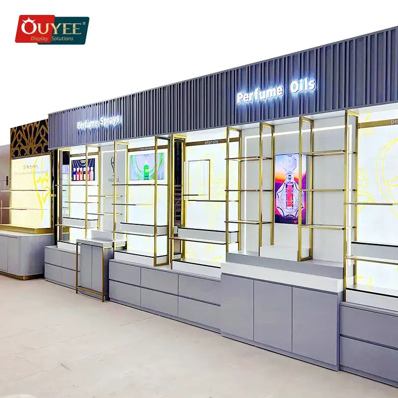 Quiosque comercial de perfumes e expositor de varejo - Prateleiras para perfumes 1