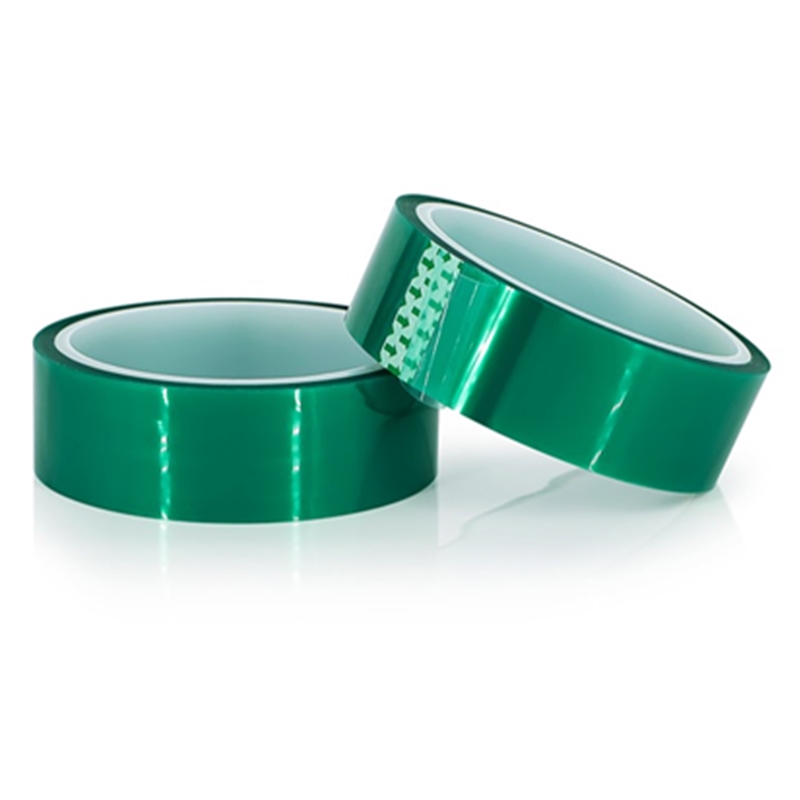 Fita adesiva de silicone resistente a altas temperaturas, revestimento em pó, poliéster PET verde 5