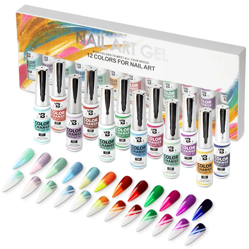 Bozlin 18-Color Mood Temperature Change Nail Art Gel Liner, 8ml 1