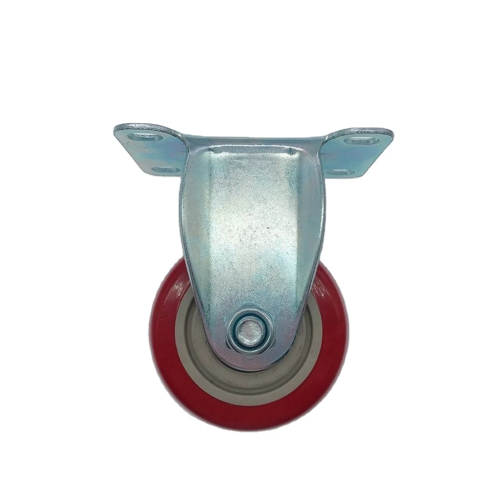 Medium Duty Double Ball Bearing Fixed Rigid Caster Wheel Pvc Plastic 3 4 5 Plate Casters For Hand Trolleys 1