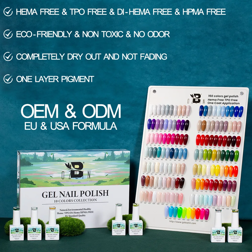 Esmalte de uñas en gel Bozlin Soak Off, 150 colores, fórmula UE-EE. UU., sin hema 1