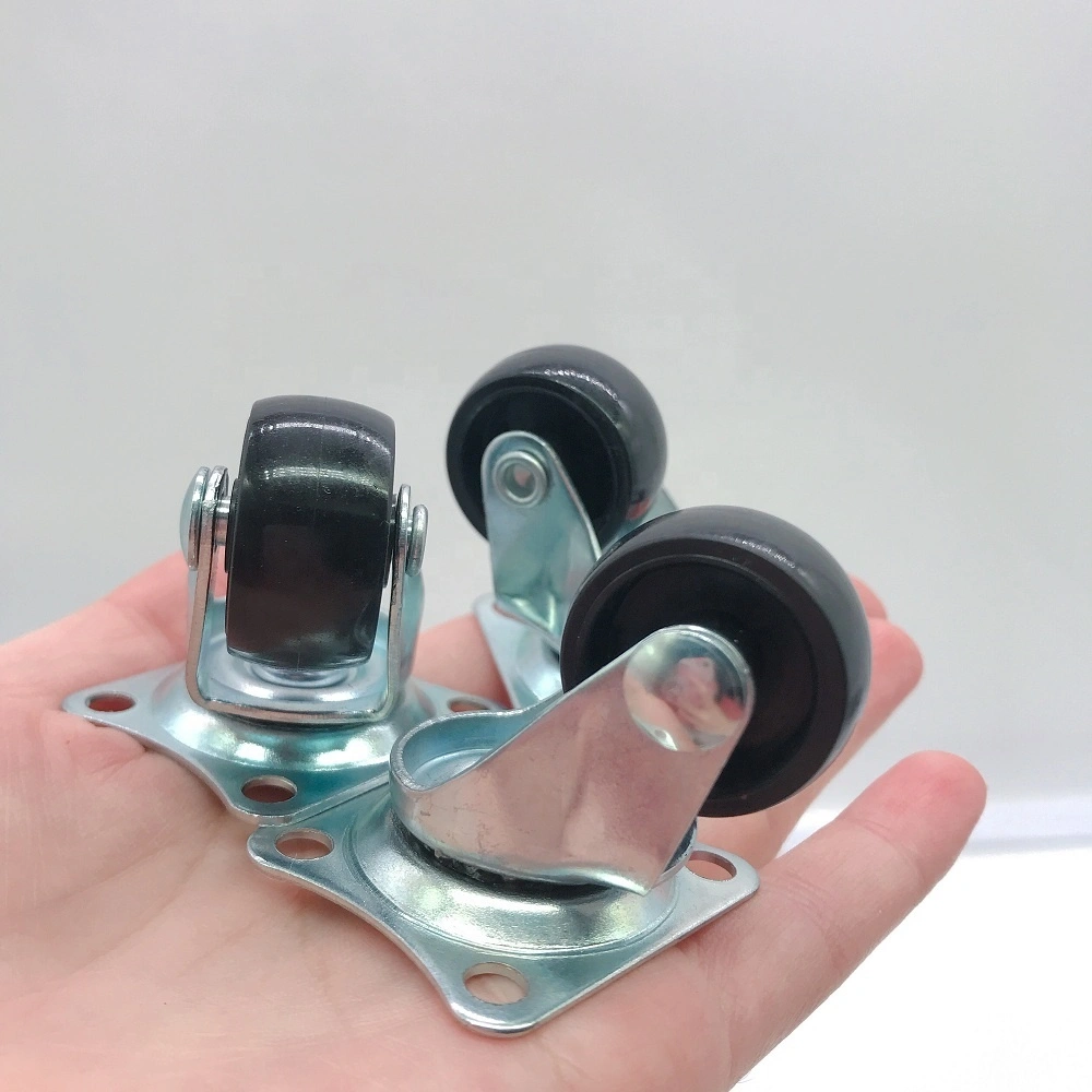 1 Inch 25mm Small 5kg Load Capacity Pp Black Polypropylene Plastic Caster Wheel For Furniture Waste Bin 1