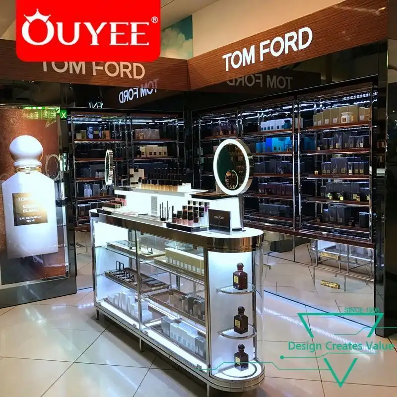 Balcão expositor de cosméticos para loja de maquiagem 1