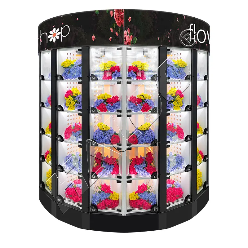 Haloo Vending Machine Supplier Free Custom Logo 60 Locker Flower Vending Machine Refrigeration Flower Vending Machine 1