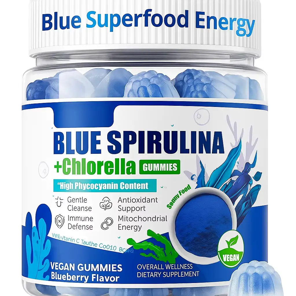 Blue Spirulina&Chlorella Vegan Gummies BlueberryEnergy&Immune 1
