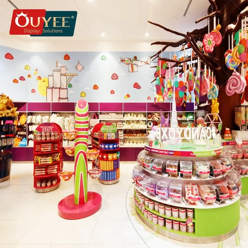 Balcão e vitrine personalizados para lojas de doces em shoppings. 1