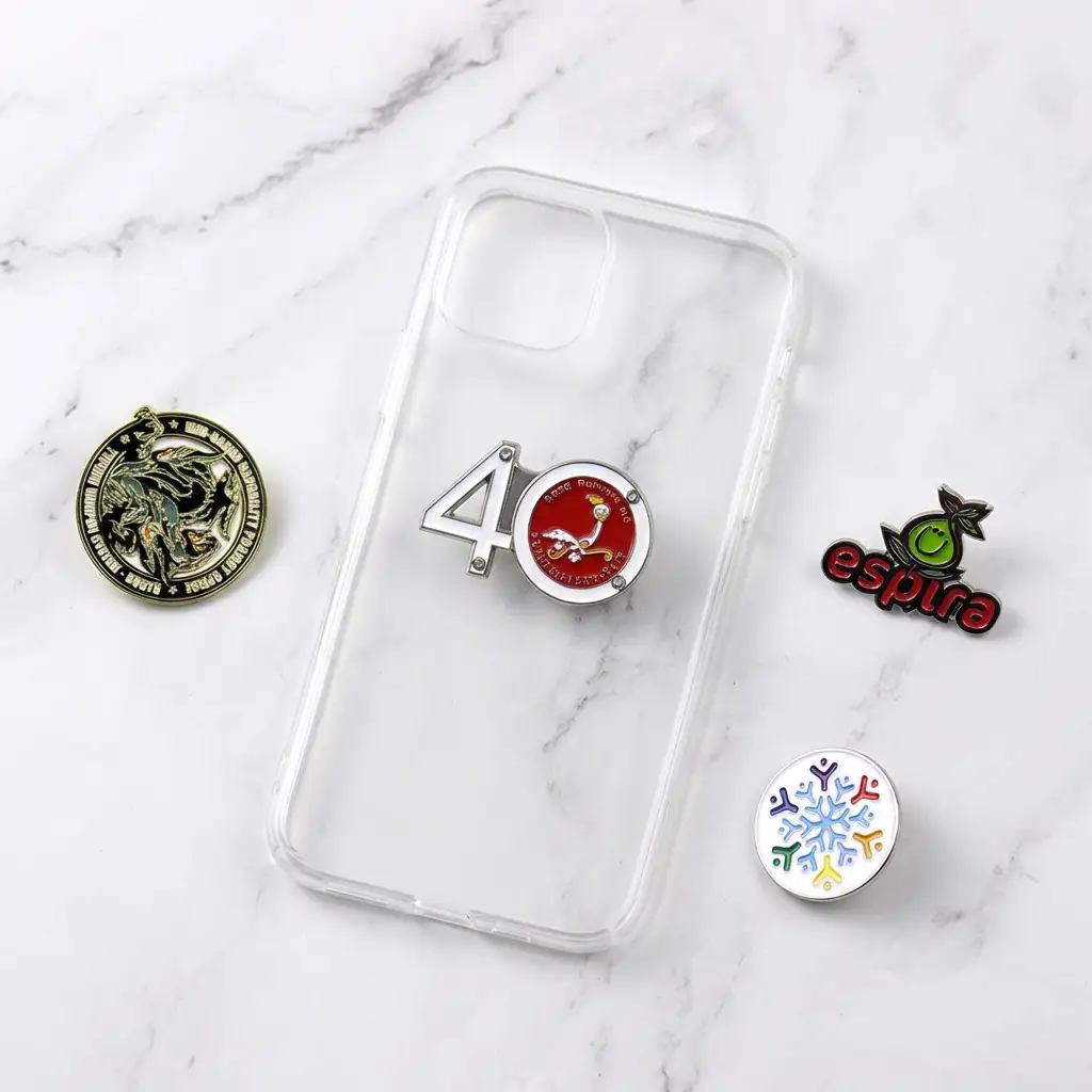 Phone Adhesive Enamel Pin, High-Quality Custom Zinc Alloy Phone Pin 1