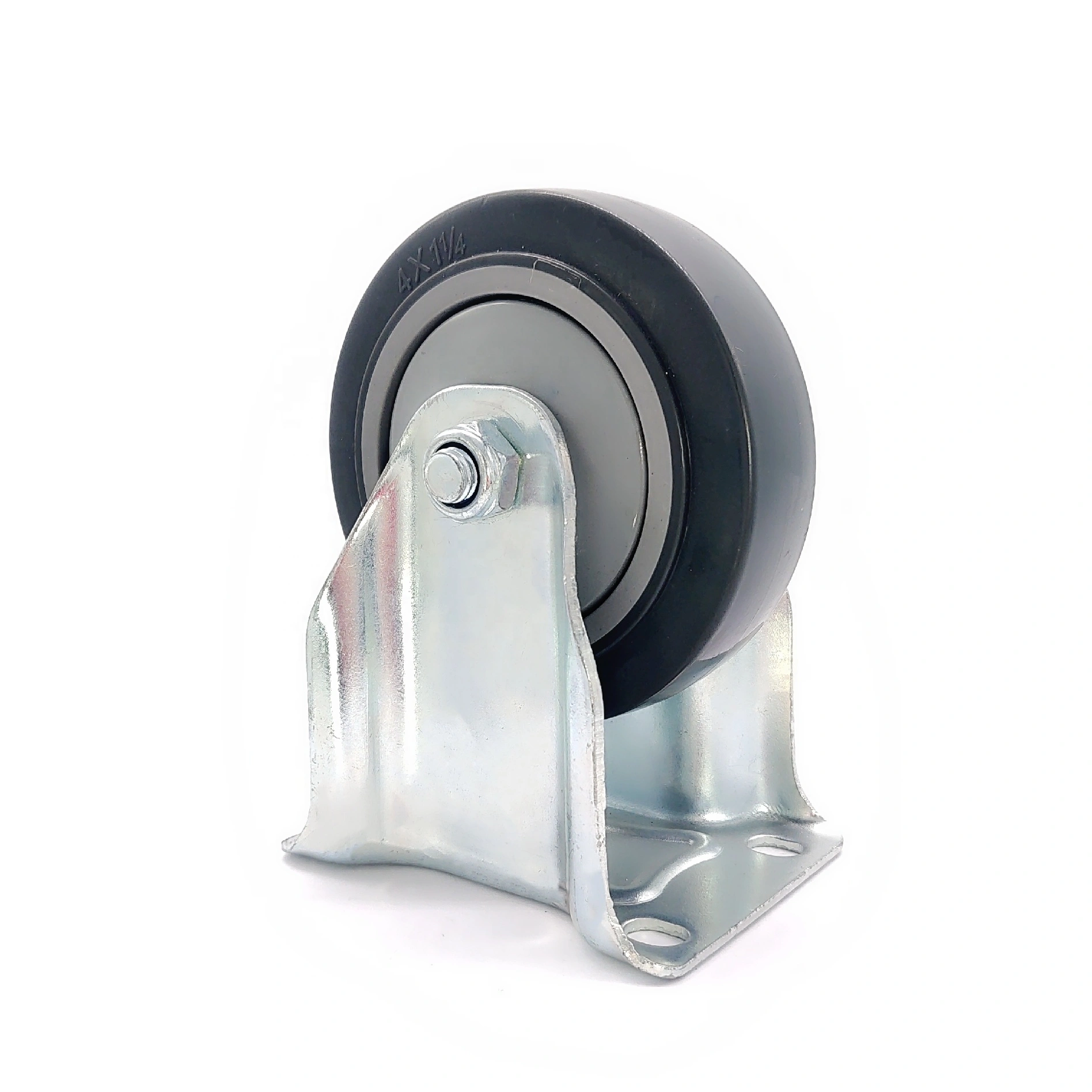 Ball Bearing Race 4 Inch 100mm Grey Polyurethane Pu Fixed Caster Wheel 1