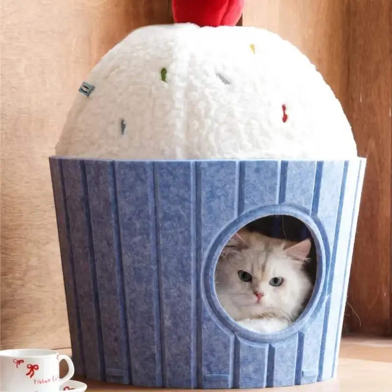 Akusztikus PET filc macskafekhely 2 az 1-ben hangszigetelő pihenőhely kisállatoknak 1