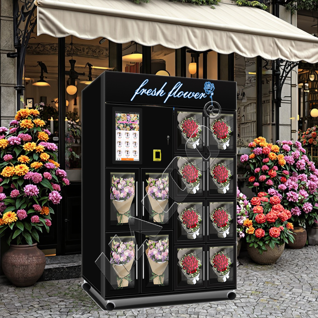 Haloo 10-12 Cells Custom Logo Flower Vending Machine Gifts Holding Machine With Cooling Function And Sdk 3