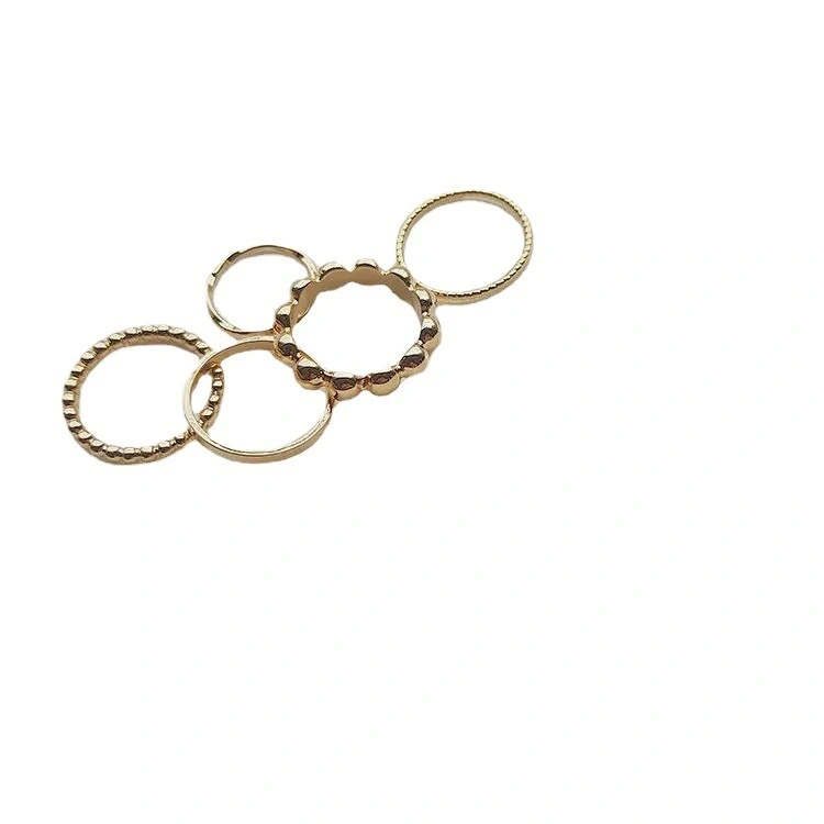 Wholesale Fashion Ring Six Eight Piece Suit Silver Plated Luxury Ring Set 1