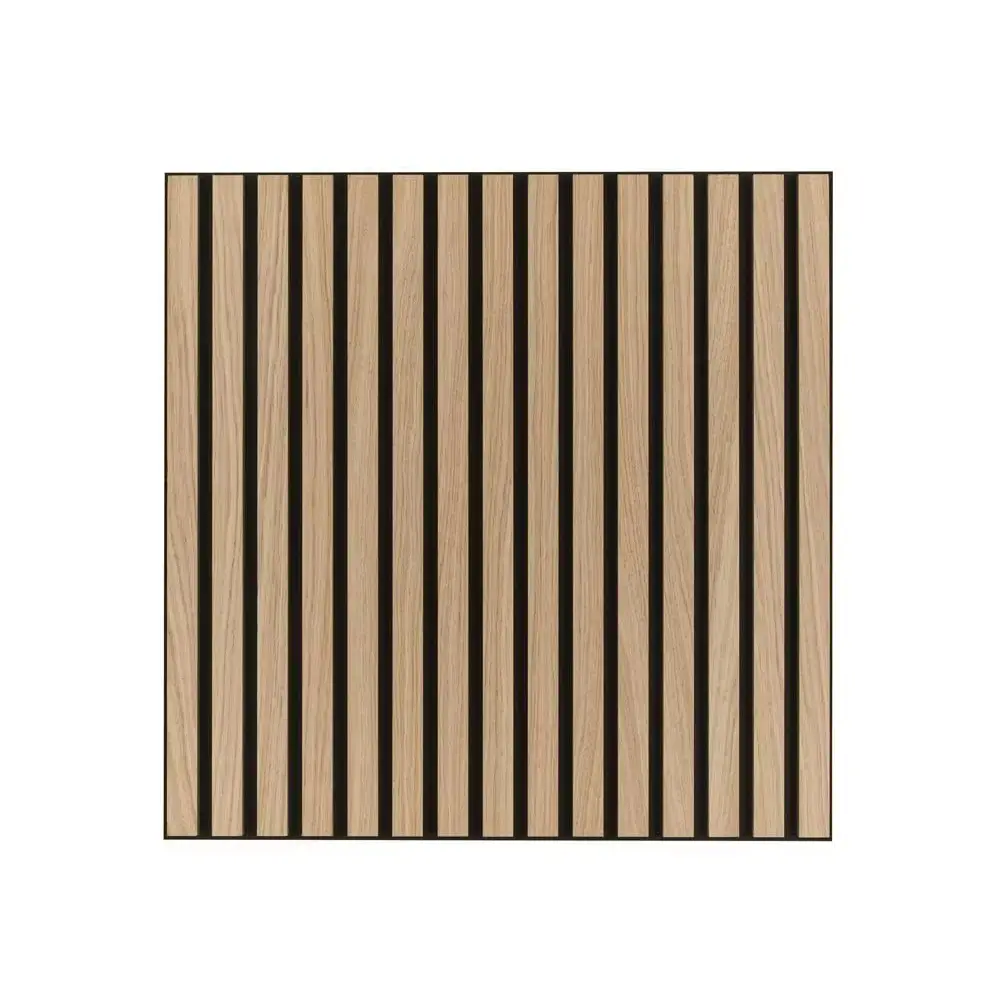 60x60cm Customized Wooden Slats 3D PET Acoustic Sound Insulation Panel 1