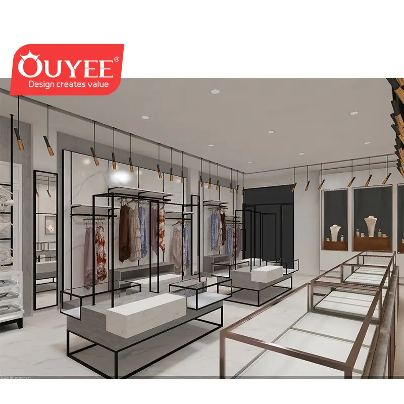 تصميم وعرض داخلي لمحلات بيع الملابس بالتجزئة، وخاصةً محلات بيع الملابس النسائية. 1