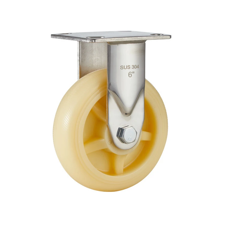 4 5 6 8 Inch Trolley Wheel White Pp Heavy Duty Industrial Rigid Casters Wheels 1