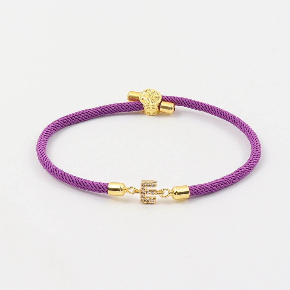 Wholesale Stylish Gold-plated Diamond-encrusted Nylon 26-letter Universal Bangle For Men And Women4 1