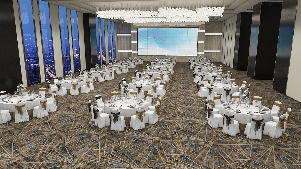 Dalles de moquette sur mesure haut de gamme pour salle de banquet d'hôtel 6