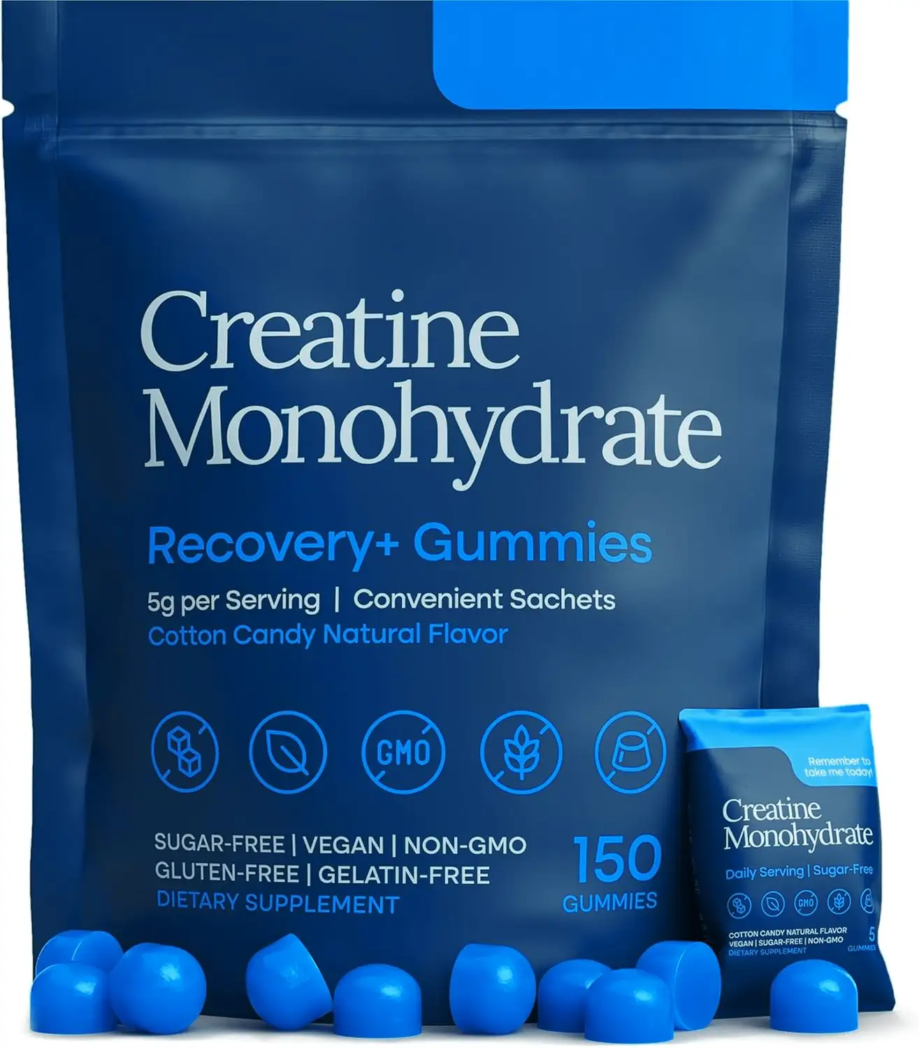 5g Creatine Monohydrate Gummies Sugar-Free Vegan 150 Sachets 1