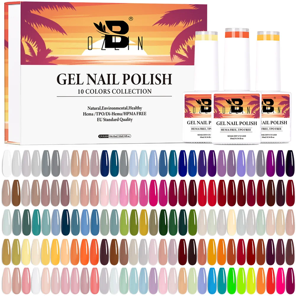 Esmalte de uñas en gel UV Soak Off vegano sin hema, 10 ml, 150 colores, Bozlin 1