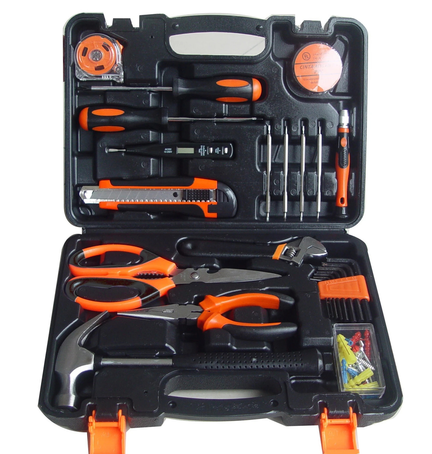 45 Piece General Repair Hand Tools Kit With Combination And Tape Includes Tool Box Storage Case Juego De Cajas De Herramientas 1