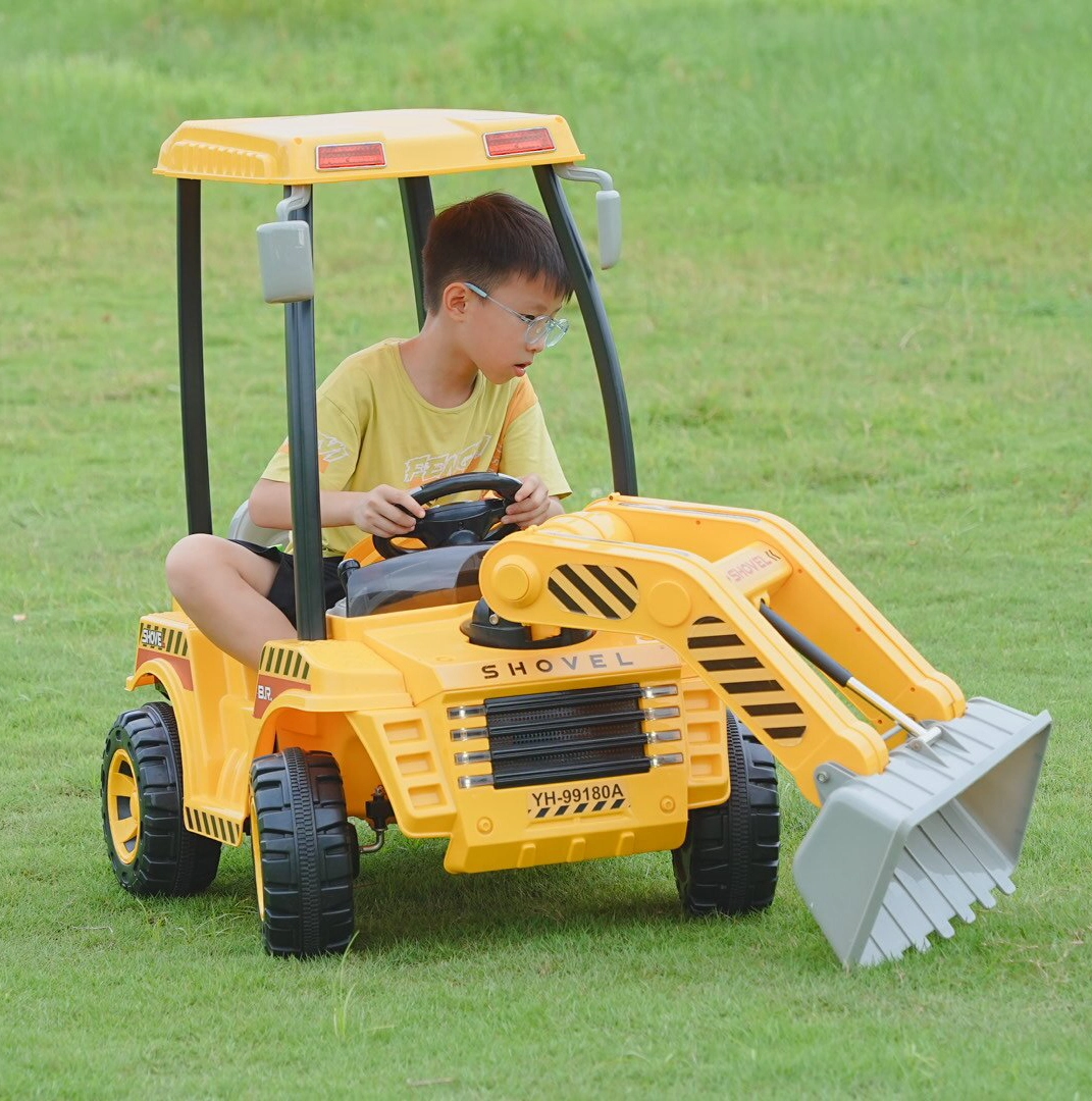 Safety Certified Electric Ride-on Shovel Loader With Storage Box Awning For Toddlers 1