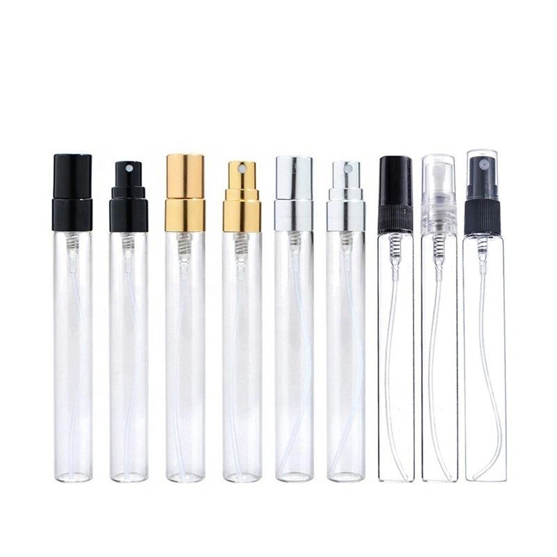 Clear Mini Atomizer Glass Perfume Bottle Set with Gold Silver Black Cap - 2ml to 10ml Sizes 1