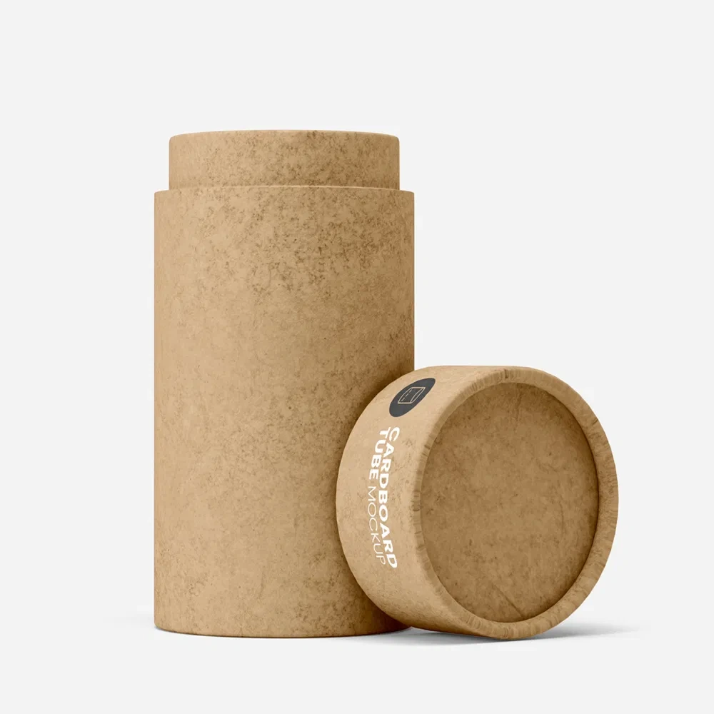 環境に優しいカスタム印刷された茶色のクラフト紙チューブ包装箱 1