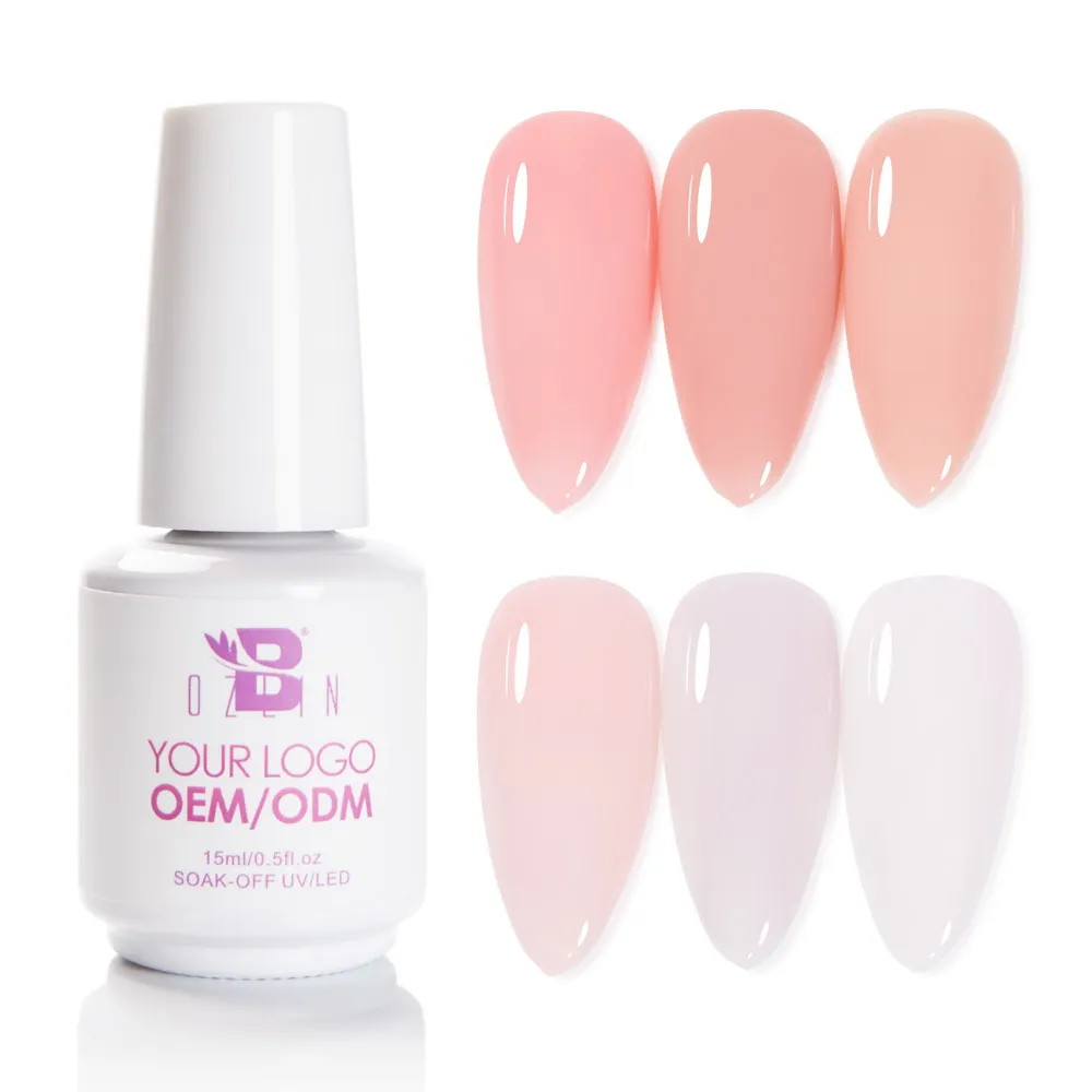 Bozlin Nude Rubber Base Coat Hema-Free UV Gel Nail Polish Builder Gel 1