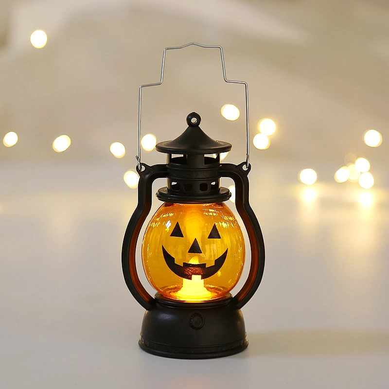 Spooky Glowing Pumpkin Lantern GL-AEX Halloween LED Handheld Light with Demon Face Ambient Glow 1