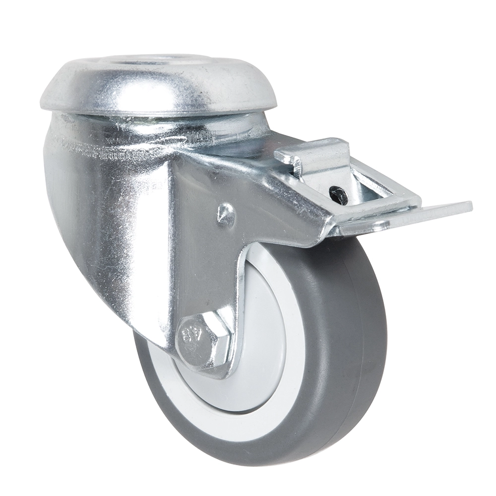 Classic Design Commonly Used Light Duty Trolley Equipment 40-60kg Load Capacity European Caster 3 Inch 75mm Casters With Brake 1