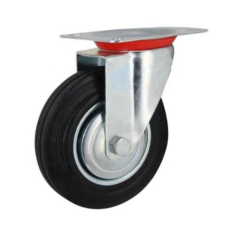 5 Inch 125mm Size Small Solid Bearing With Screws Roller Puncturproof Truck Chair Plastic Caster Heavy Duty Swivel Rubber Wheel 1