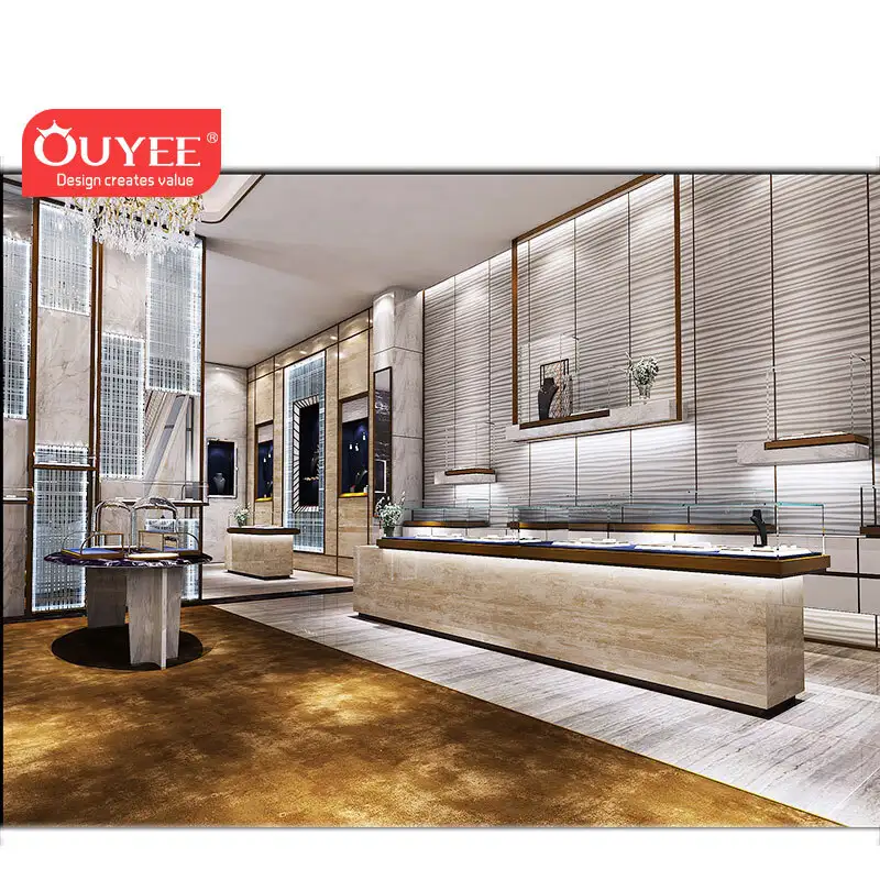 Vetrina da banco in MDF per negozi di gioielli. 1