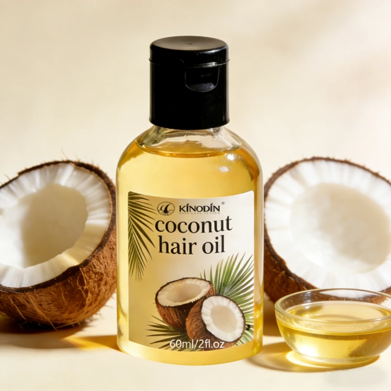 Serum Rambut Minyak Kelapa Alami 100% Vegan Merek Pribadi untuk Perbaikan Rambut, Minyak Rambut Organik 1