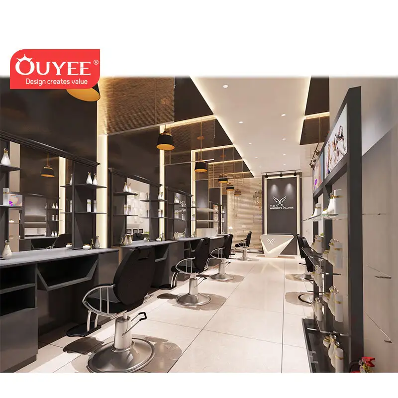 Maßgefertigte Salon-Inneneinrichtung &amp; Präsentationsmöbel für Herrensalons 1