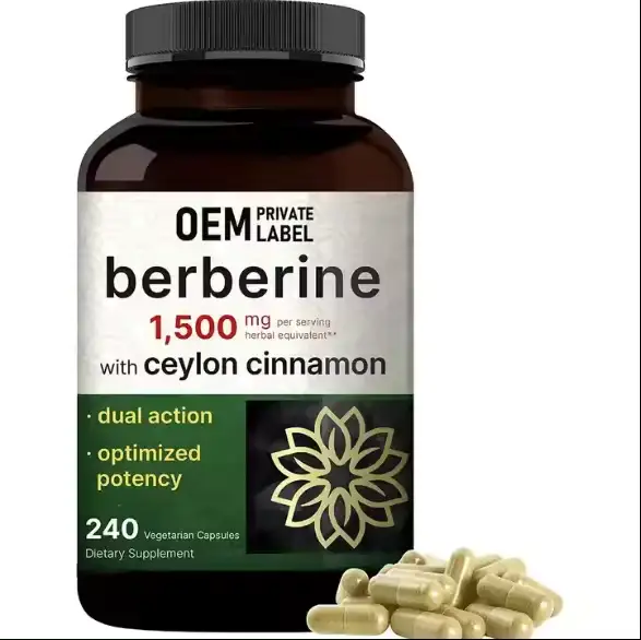 OEM Berberine HCl+Ceylon Cinnamon 1500mg Vegan 60ct. 1