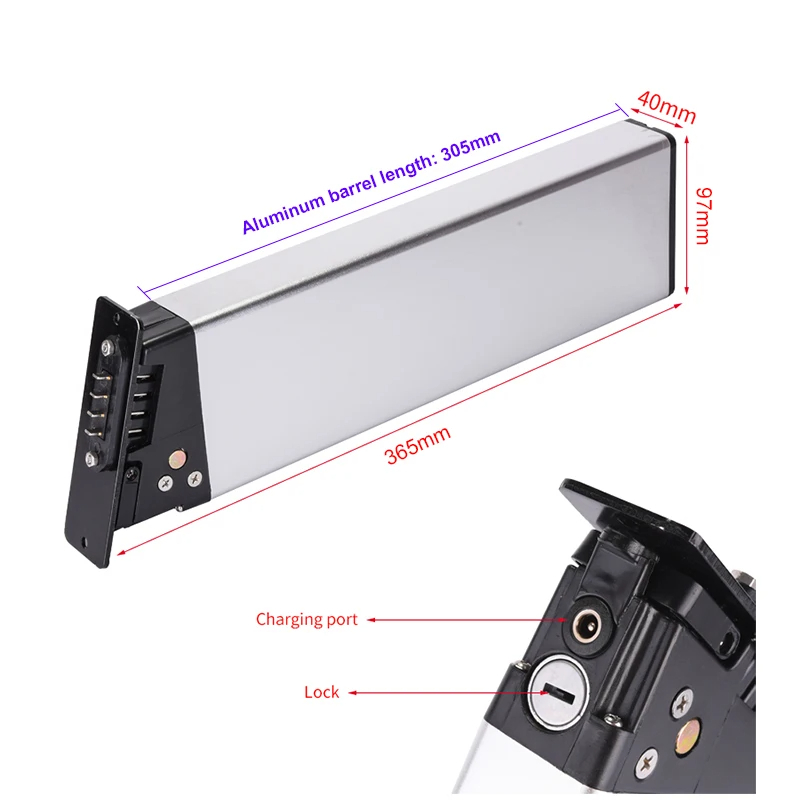 36V ingebouwde opvouwbare verborgen accu voor elektrische fietsen 7,8Ah 48V 10Ah 10,5Ah 12,8Ah 13,6Ah 14Ah voor Richbit Ancheer City Ebike 1