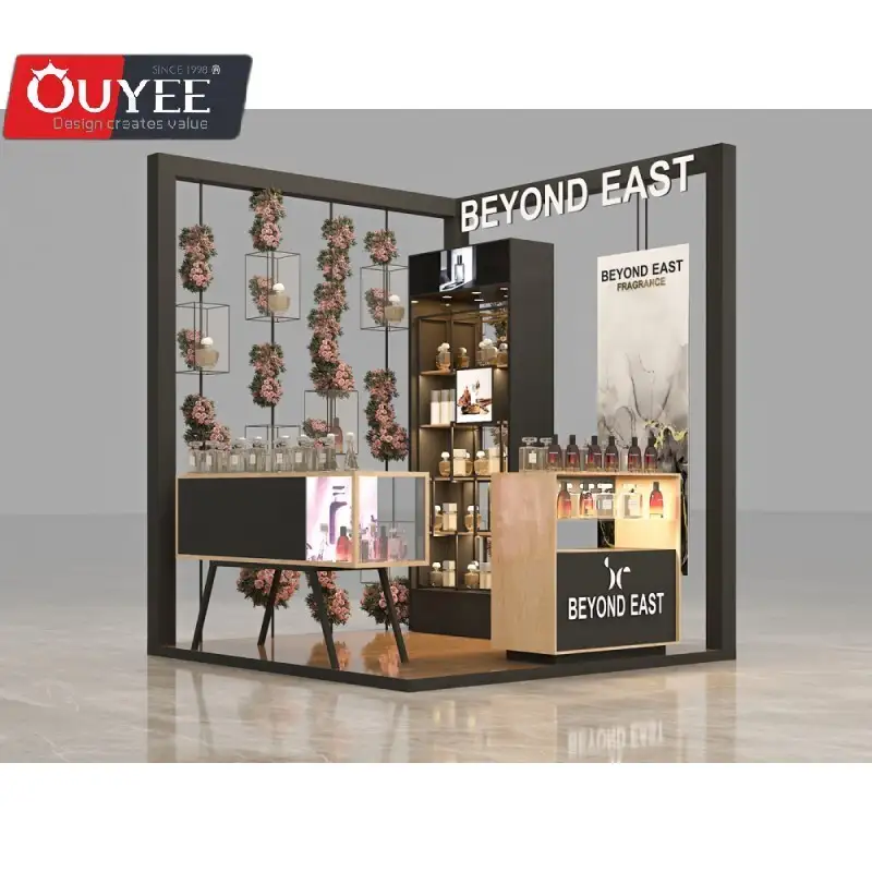 كشك عطور رومانسي مخصص - رف عرض زجاجات زجاجية على الحائط 1