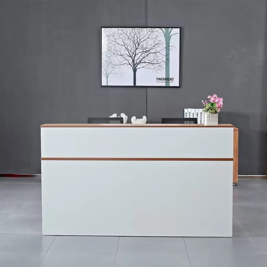 Modern Wooden Hotel Company Office Front Counter Reception Counter Desk 1