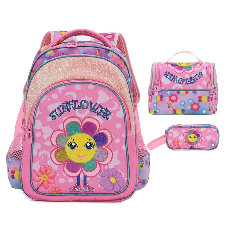 Fsy Backpack 3 Pieces Kids Girls School Bags Wholesale Cartoon Character Backpacks Printing Custom Logo Book Bag Polyester 1