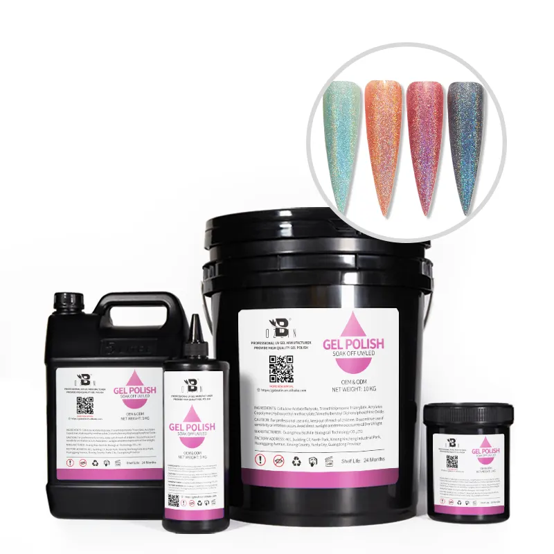 1kg Rainbow Holographic Glitter Gel Nail Polish Private Label OEM Wholesale 1