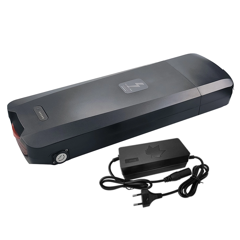 Fabrieksverkoop 36V elektrische fietsaccu's 20Ah 15Ah 22,5Ah 17,5Ah Achterdrager E-bike Ion Lithium Accu 48V 52V met lader 1