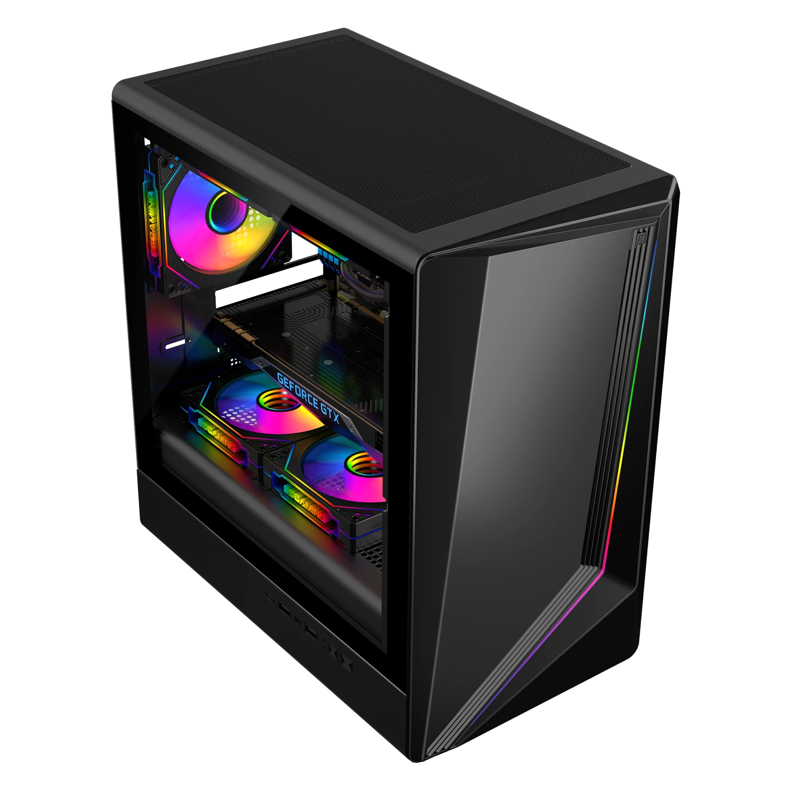 Coolzer en gros de Black USB3.0 Mid Tower Gaming Case Towers Towers Gamer Gamer Gamer Cabinet micro ATX PC PC pour le bureau 1