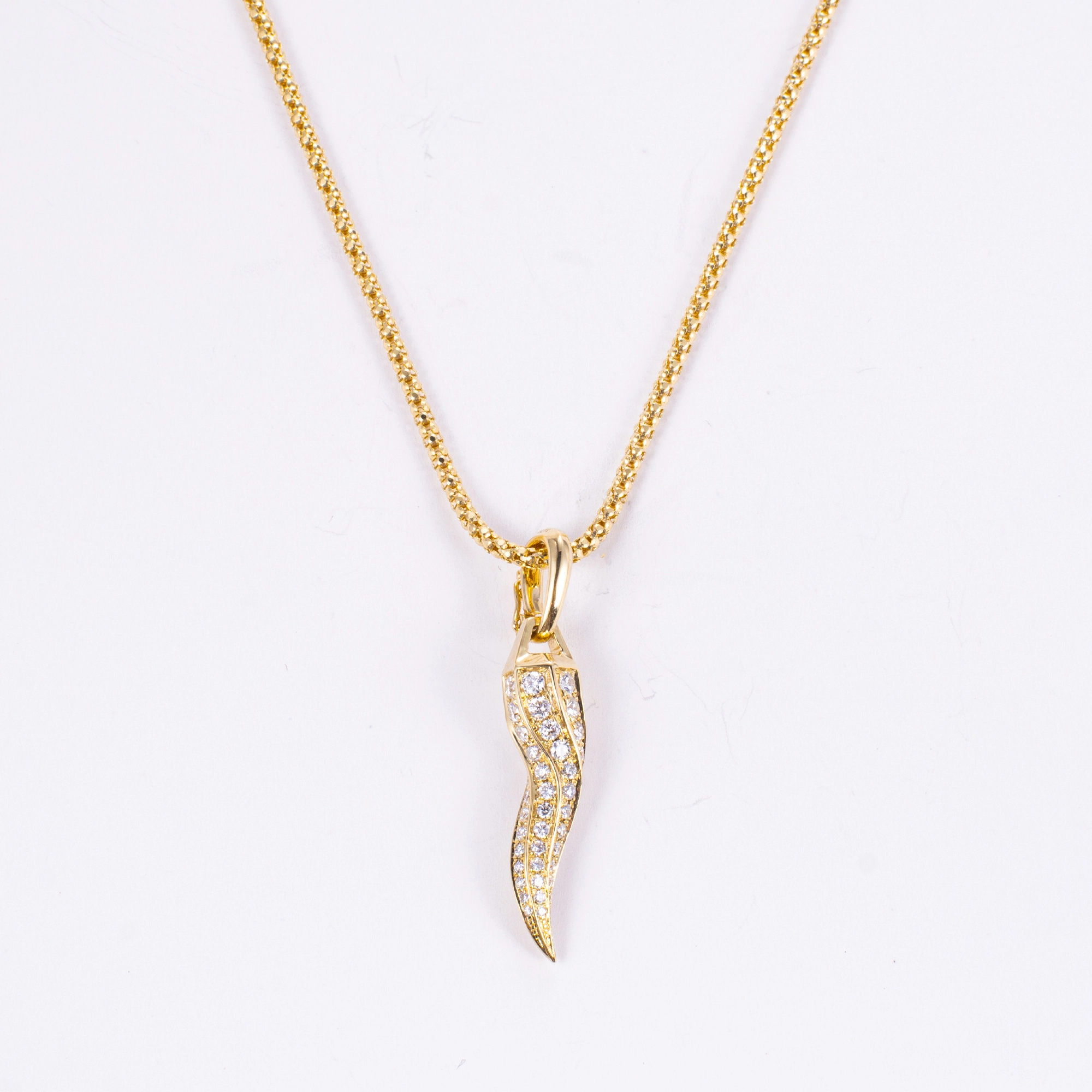 Dk Sleek Ivory-inspired Lab-grown Diamond Necklace: 18k Solid Gold,Bio-mimetic Detail,Minimalist Aesthetic,Daily Elegance 1