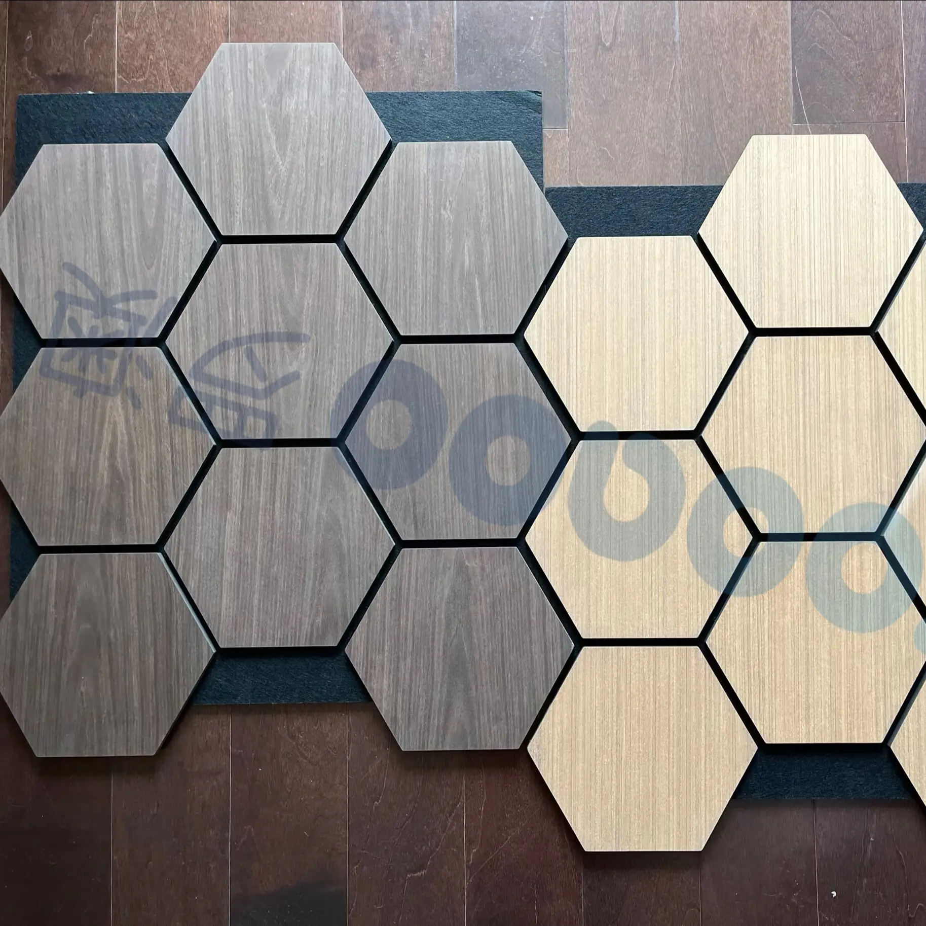 Hexagon Wooden Acoustic Wall Panels Soundproof Slat Wood Decoration Akupanel 1