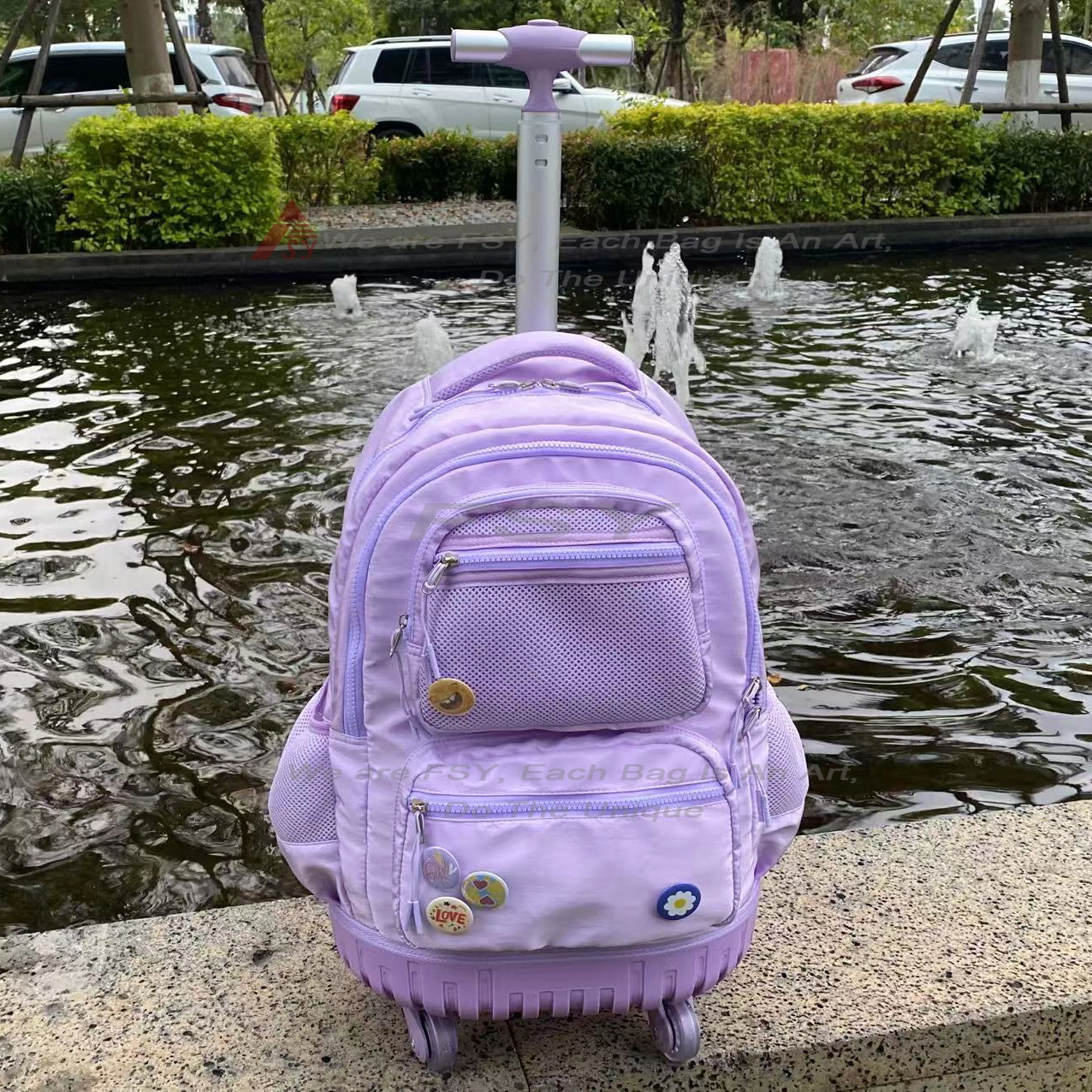 Trolley Rolling Backpack for Girls bag factory wholesale school backpacks Kids Bags Daily Business Travel Nylon Pull Rod Bags Unisex 1